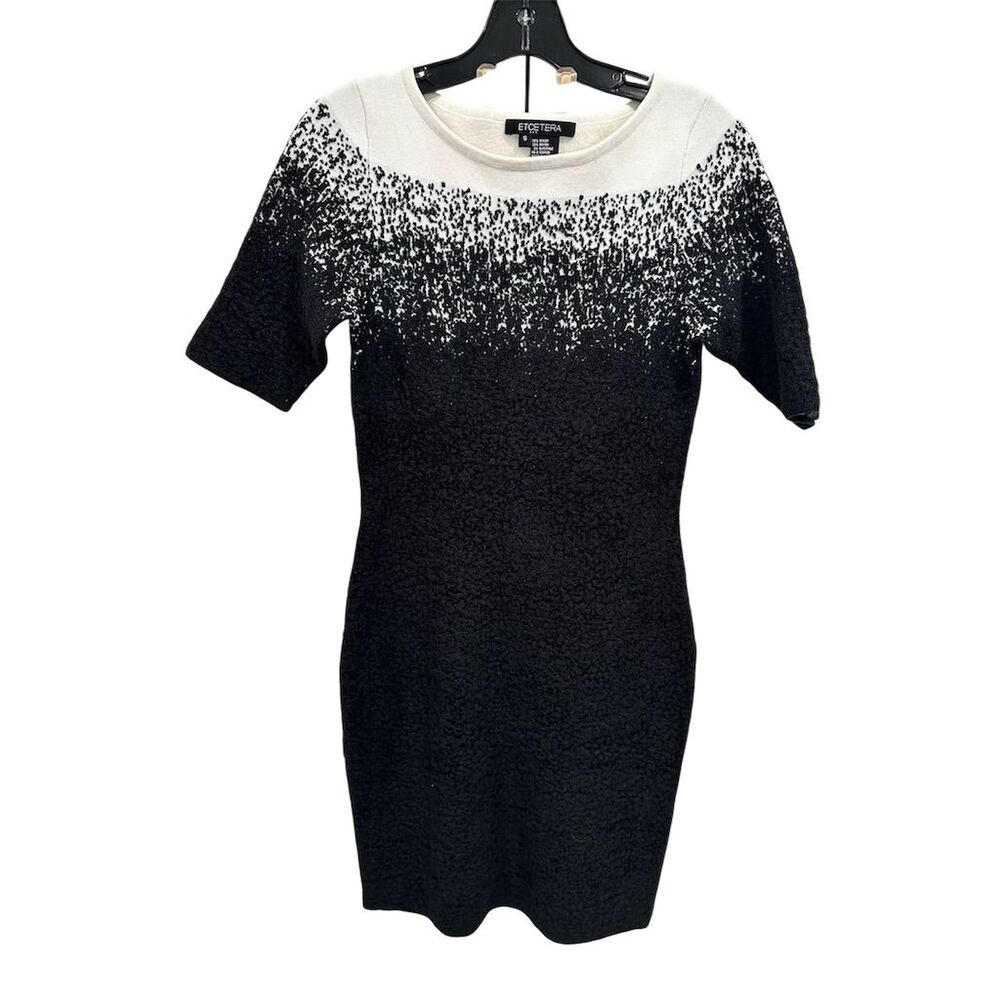 ETCETERA Women's‎ Black & White Knee Length sweater Dress Size S